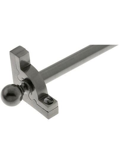28.5 inch Sovereign Ball Tip Stair Rod - 1/2 inch Diameter Brass With Standard Brackets in Antique Pewter